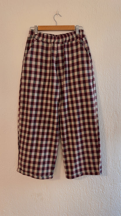 Pantalone Artù burgundy check