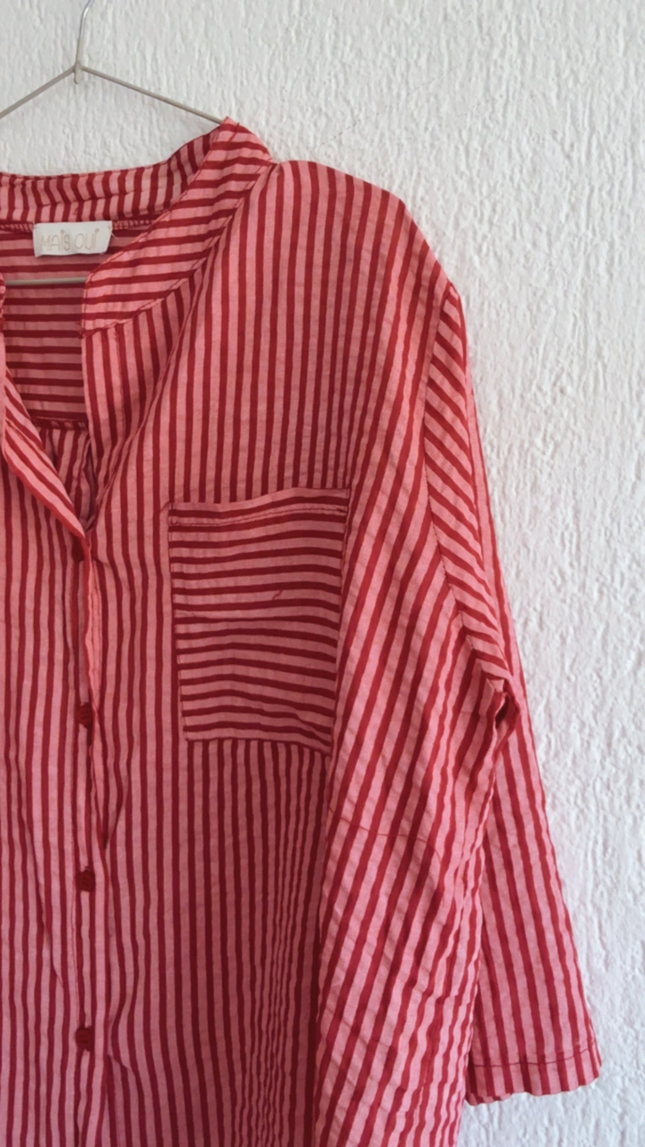 Camicia righe Mahé fragola