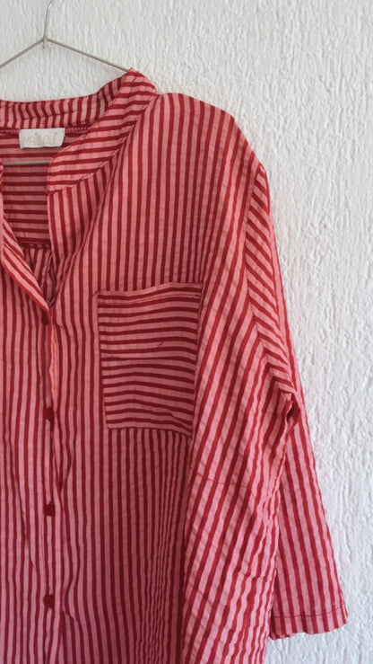Camicia righe Mahé fragola