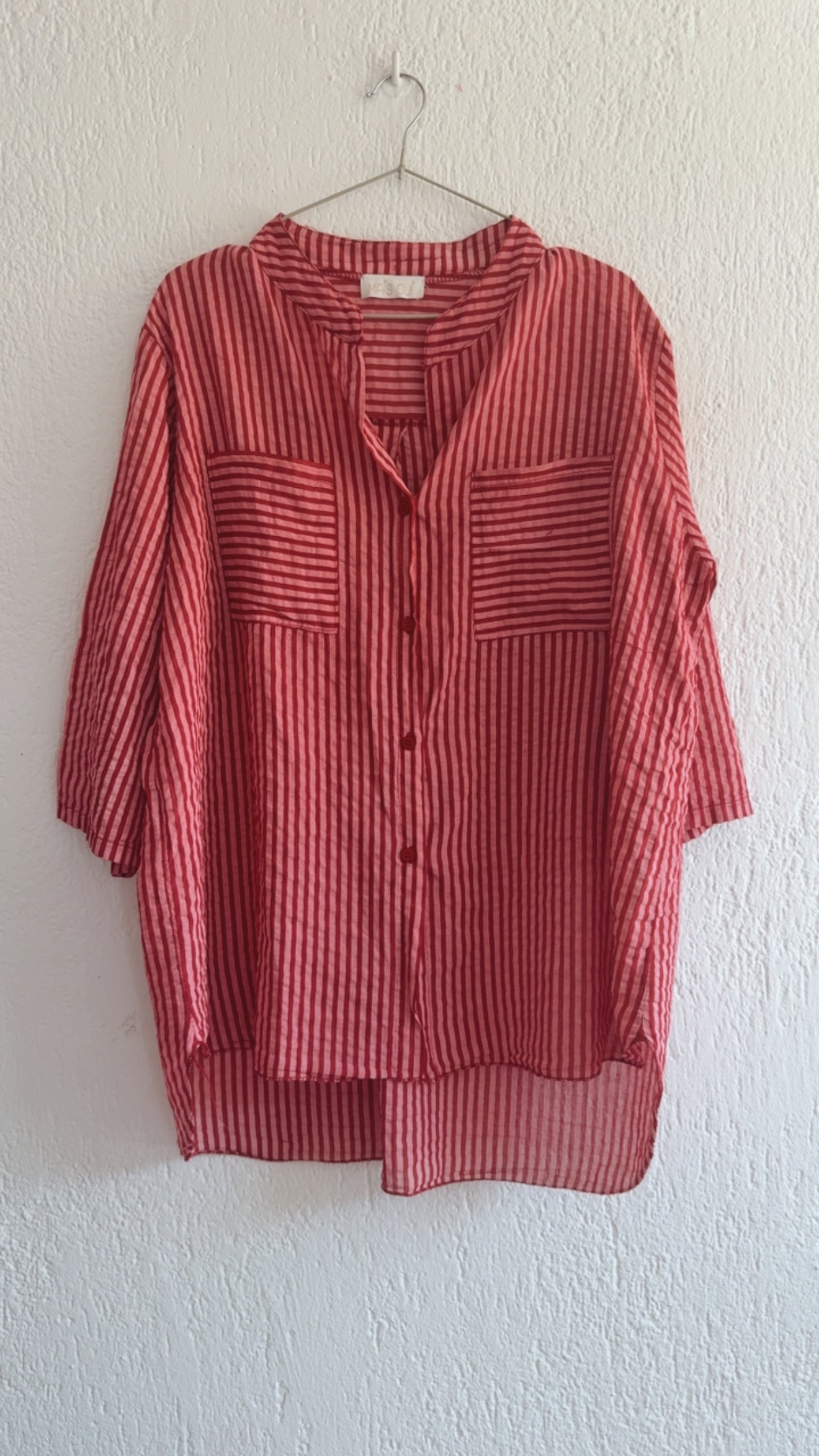 Camicia righe Mahé fragola