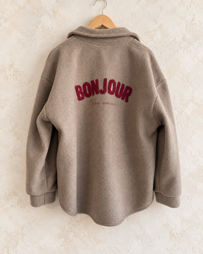 Camicia Felpa Bonjour taupe