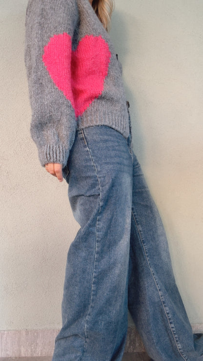 Cardigan Love grey