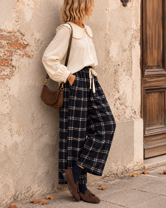Pantalone Winter check navy