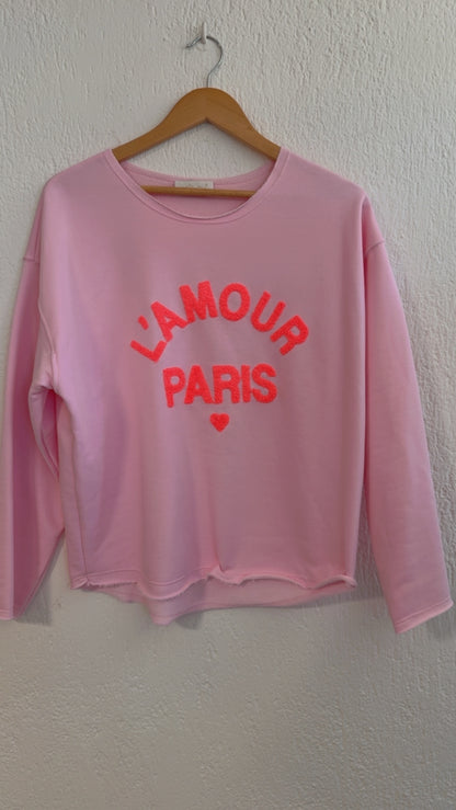 Felpa L'amour Paris rosa