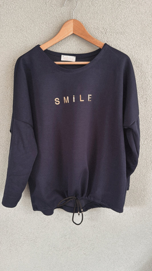 Maglia con coulisse Smile navy