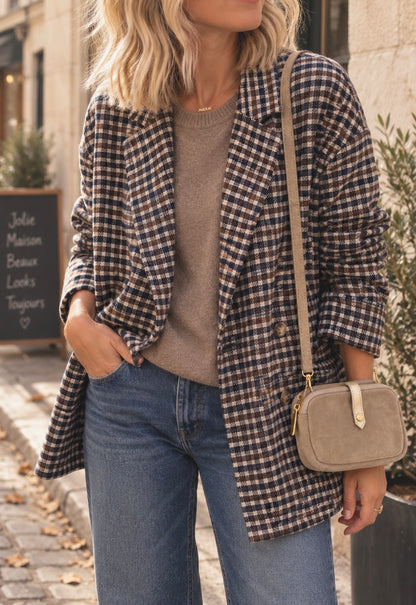 Giacca Scotland check navy
