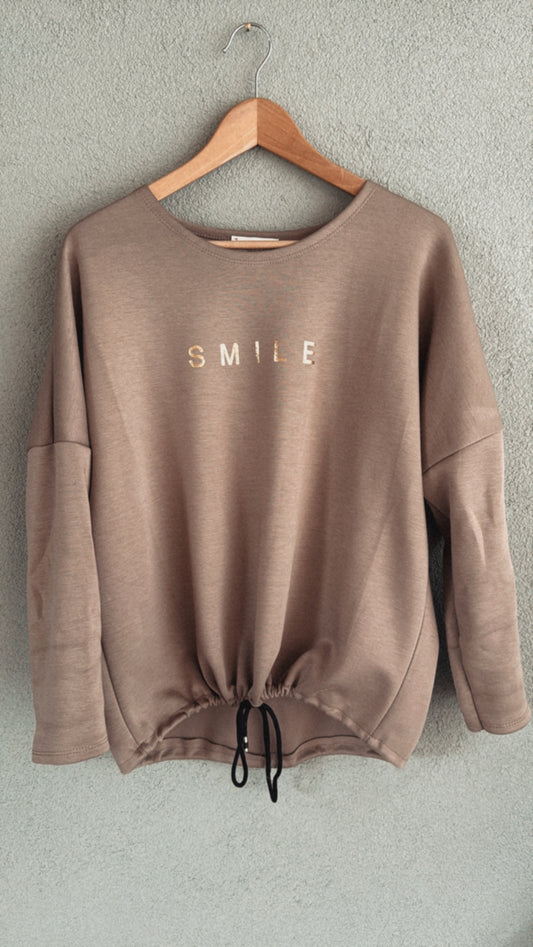 Maglia con coulisse Smile dark sand