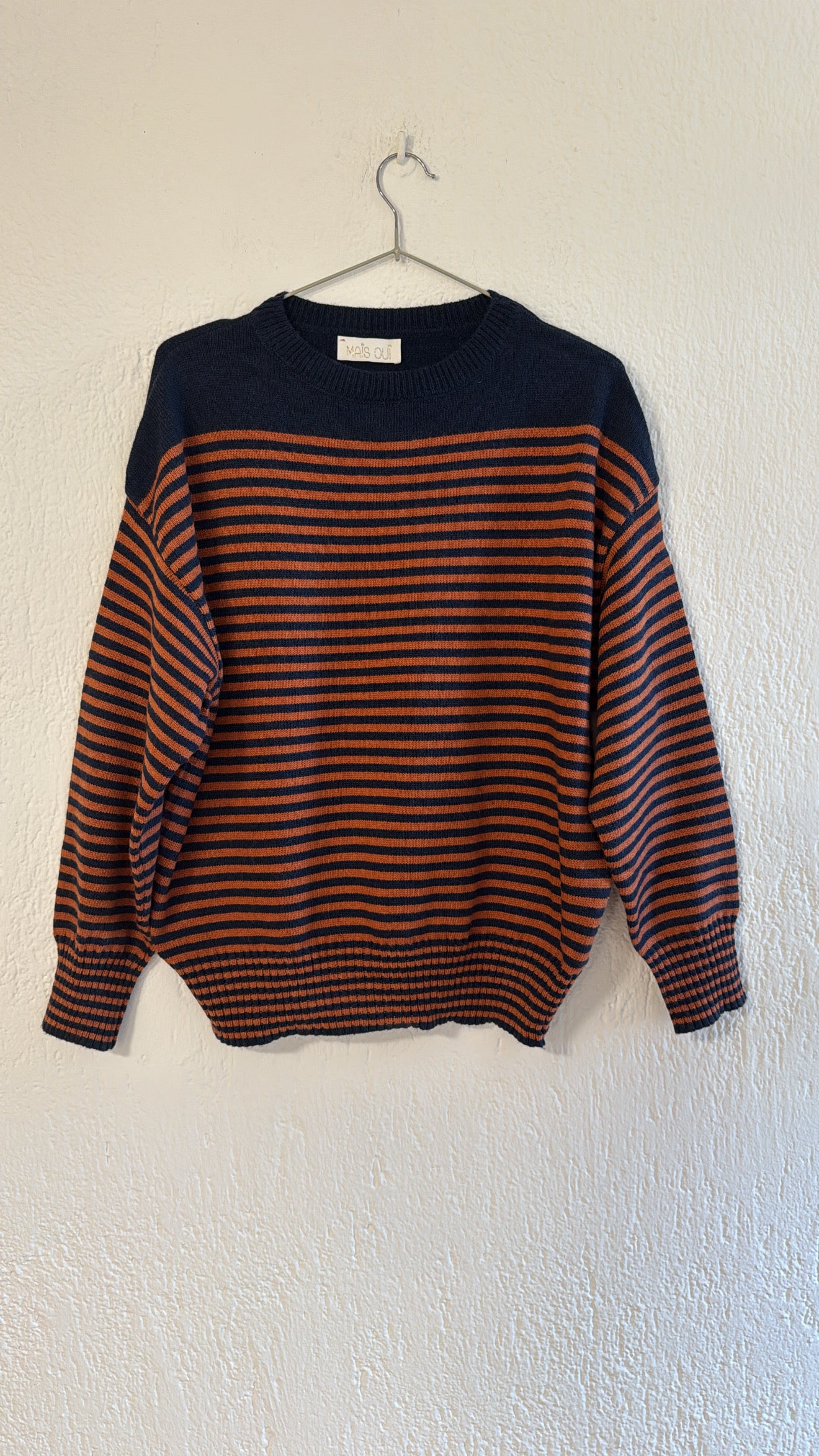 Maglia Dafne riga orange e navy