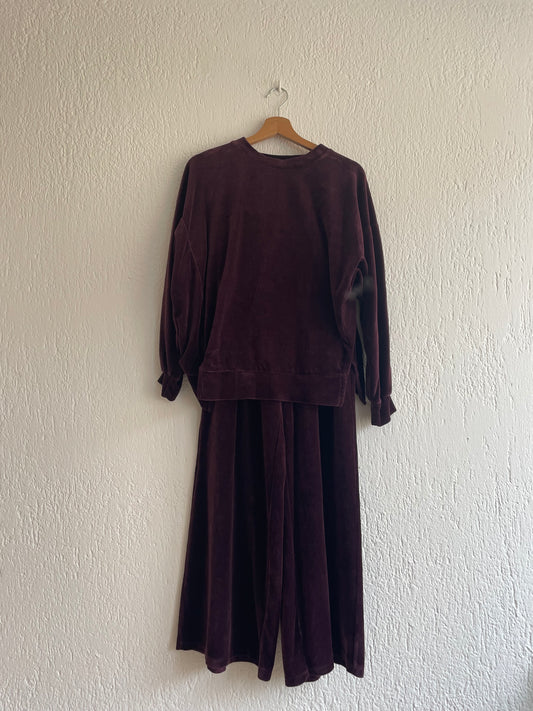 Tuta Jude velvet prune
