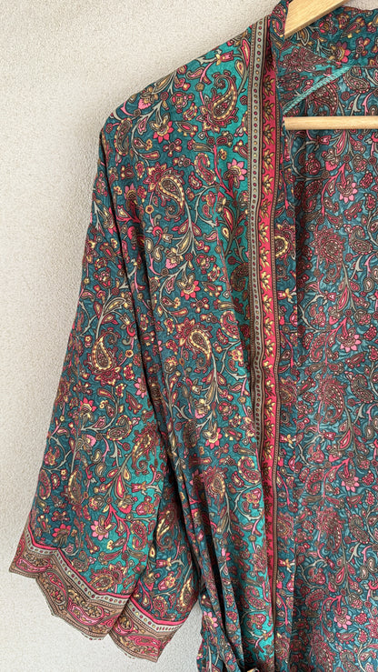 Caftano/vestaglia India verde brillante