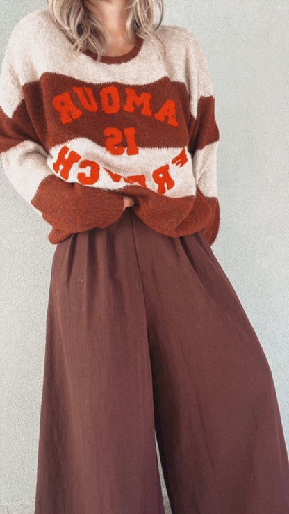Maglione Amour is French burgundy