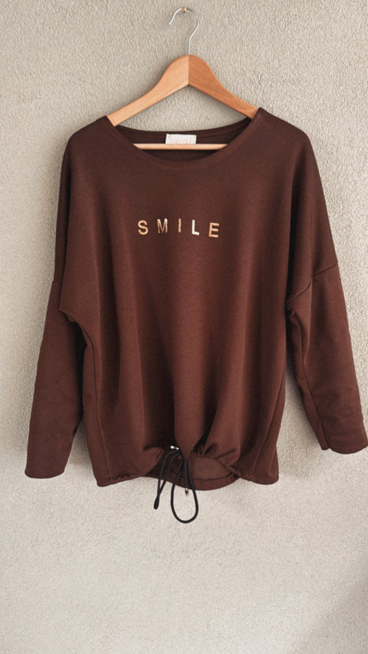 Maglia con coulisse Smile choco