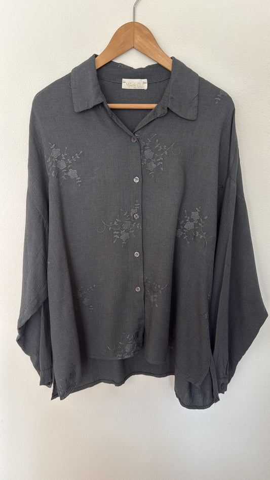 Camicia Flora piombo