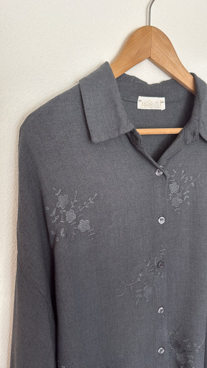 Camicia Flora piombo