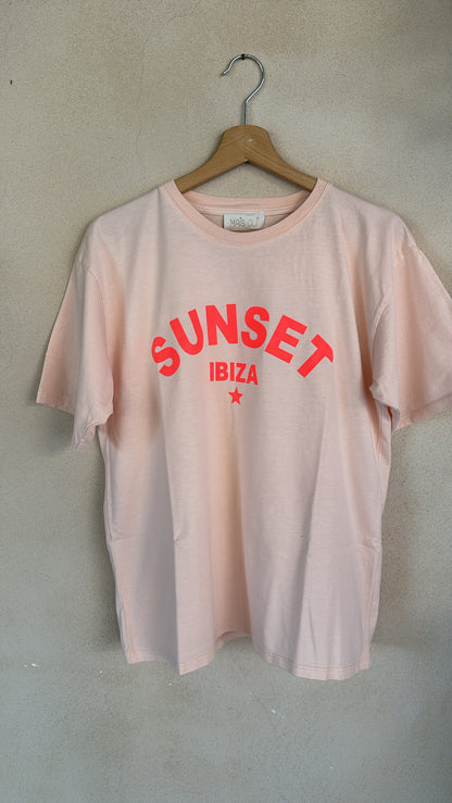 T-shirt SUNSET IBIZA rosa