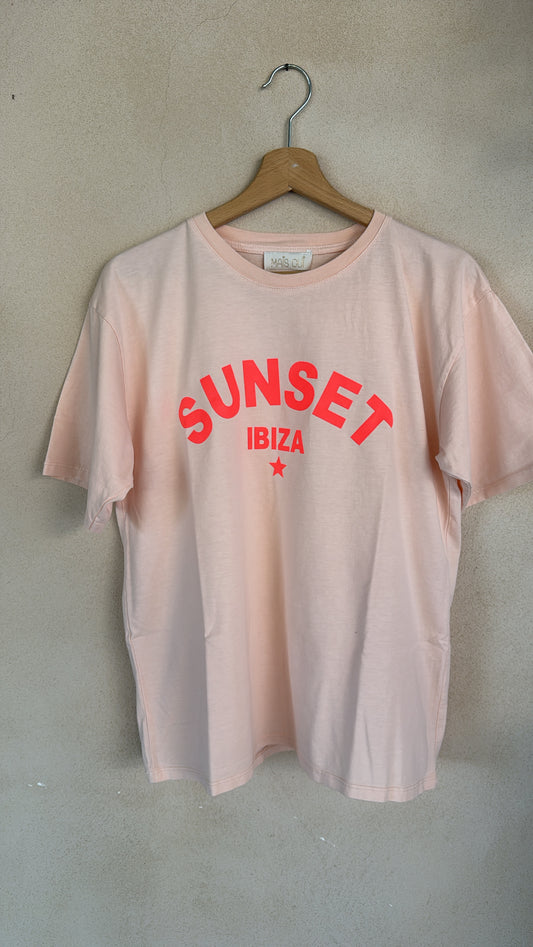 T-shirt SUNSET IBIZA rosa