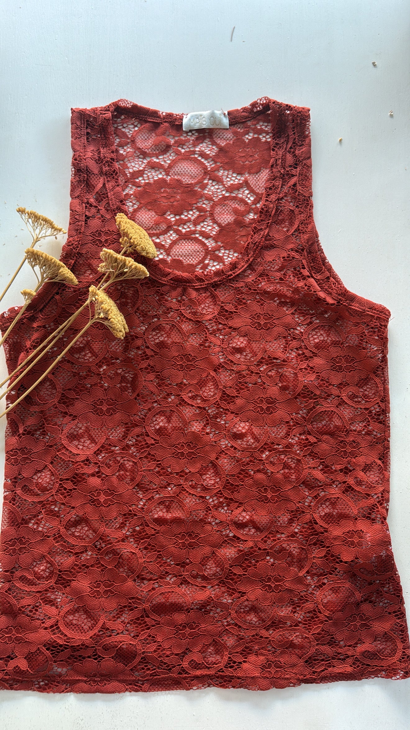 Canotta Macramè paprika