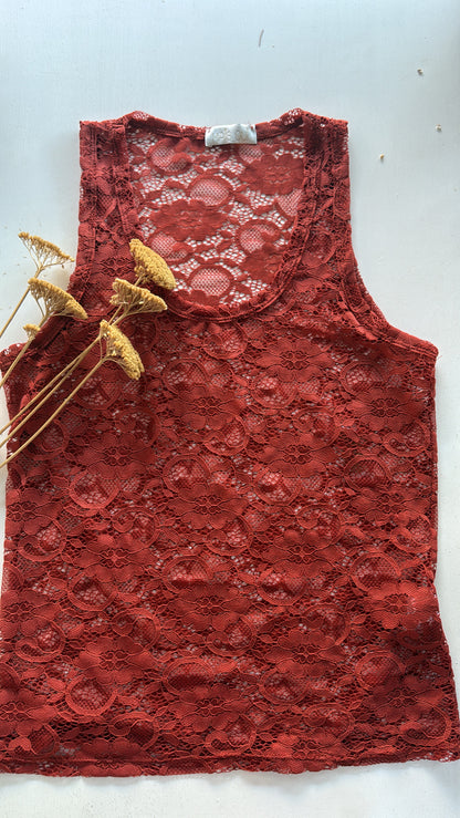 Canotta Macramè paprika