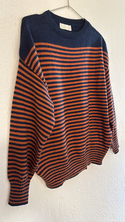 Maglia Dafne riga orange e navy