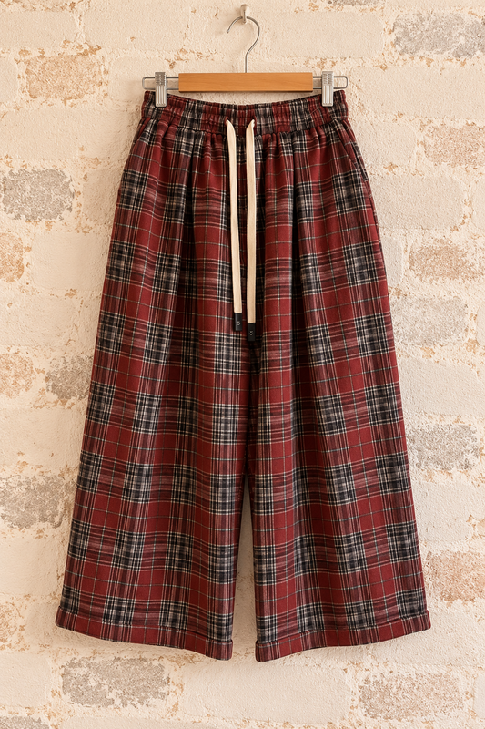 Pantalone Holly Jolly check coccio