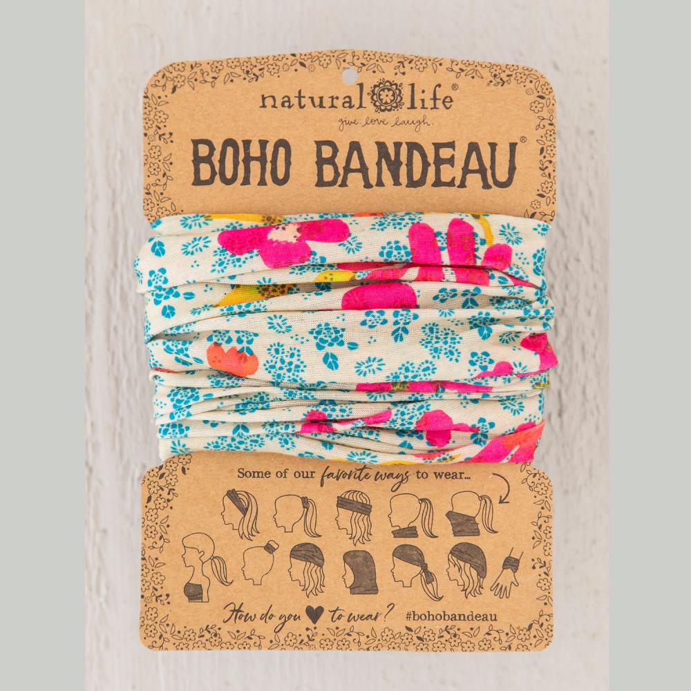 Boho bandeau blue pink Daisies