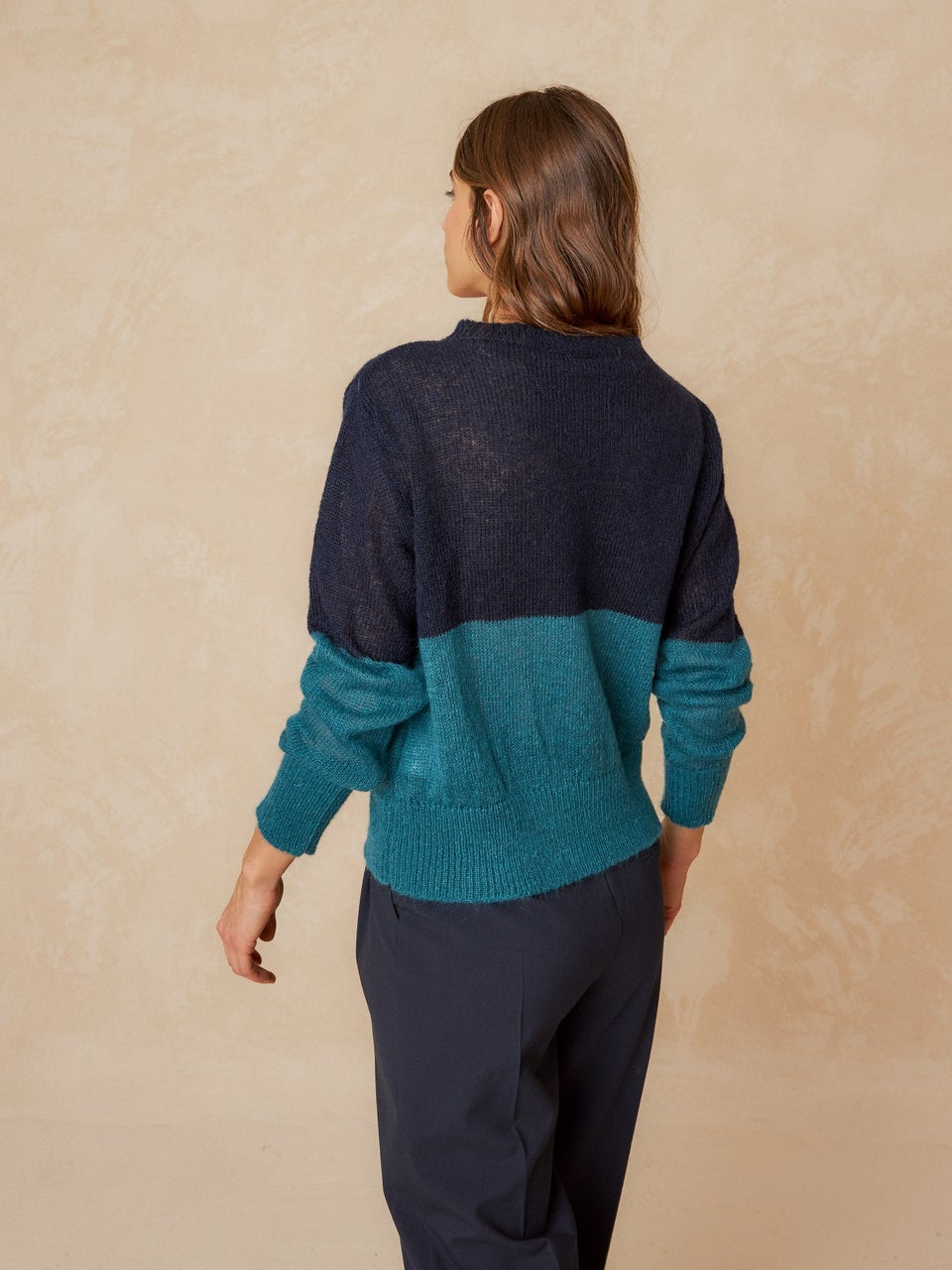 Cardigan bi-colore