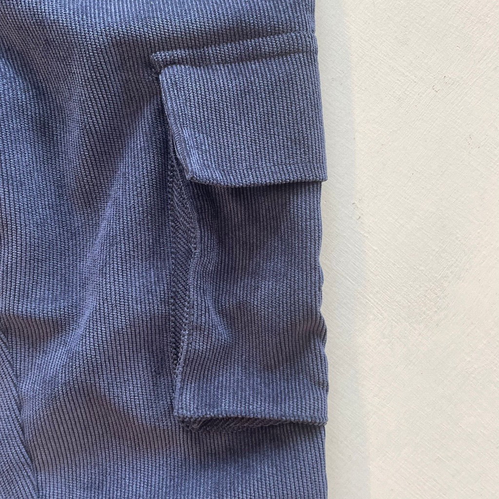 Pantalone cargo in velluto navy