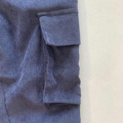 Pantalone cargo in velluto navy